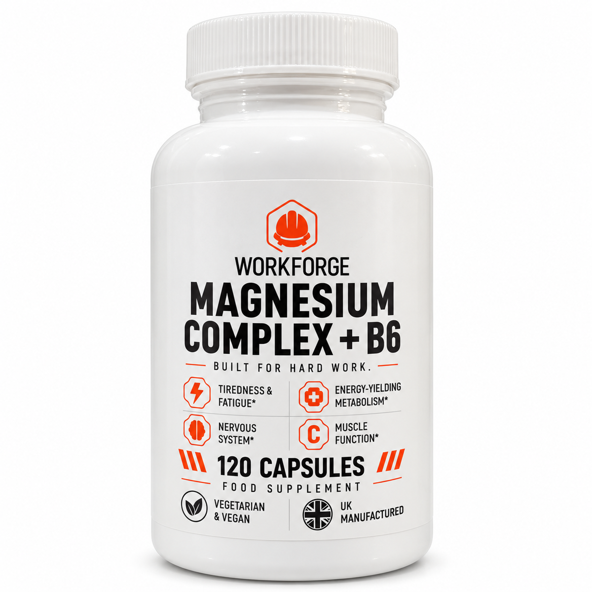 WORKFORGE Magnesium Complex with Vitamin B6 120 capsules